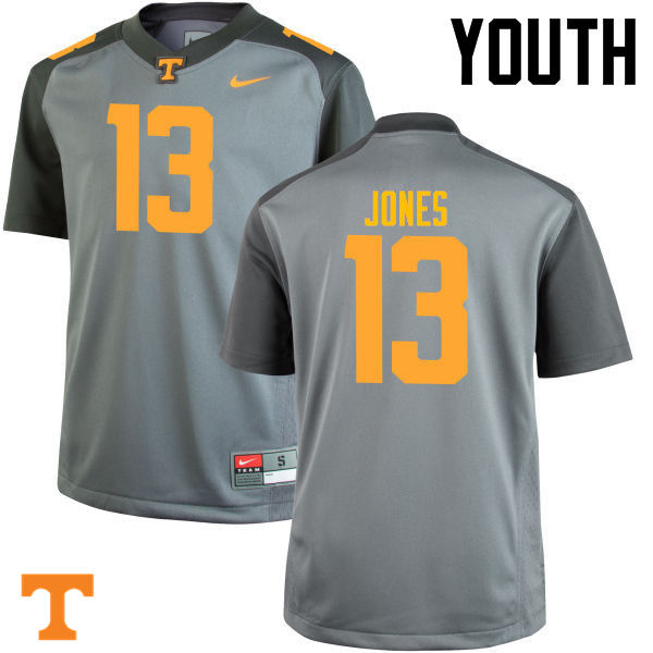 Youth #13 Sheriron Jones Tennessee Volunteers College Football Jerseys-Gray